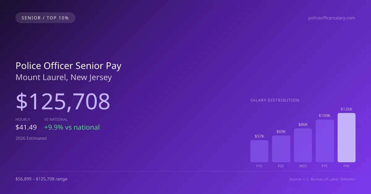 Police Officer Senior Salary in Mount Laurel, NJ — 2026 est., based on 2025 BLS