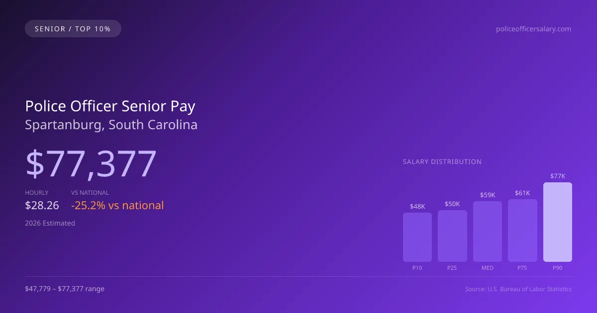 Police Officer Senior Salary in Spartanburg, SC — 2026 est., based on 2025 BLS