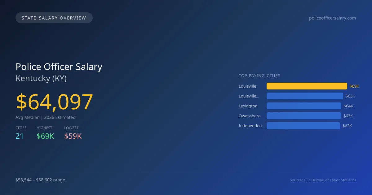 Police Officer Salary in Kentucky - 2025 BLS Data Infographic